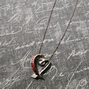 Tiffany And Co. Paloma Picasso Collection Sterling Silver Heart Necklace.